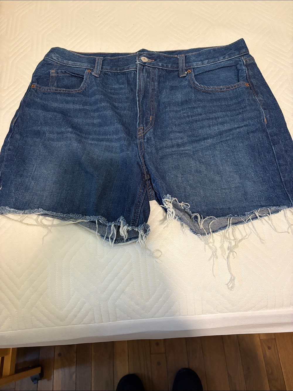 Old Navy Dark Blue Raw Hem Denim Cutoff Shorts